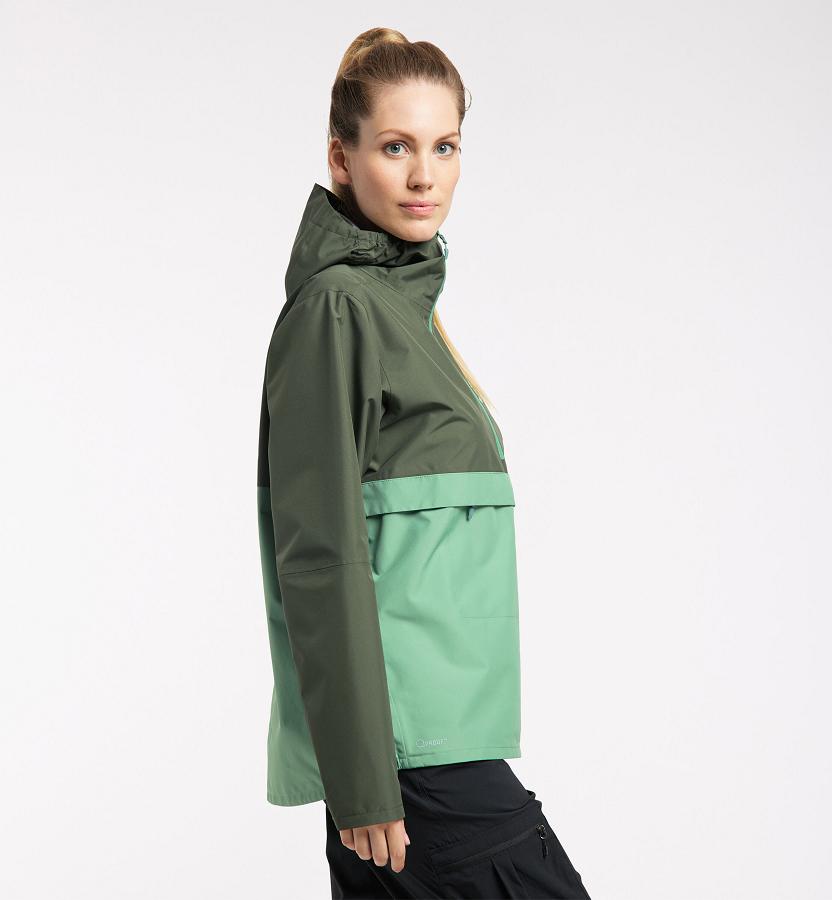 Haglöfs Womens Spira Waterproof Jacket Dark Green New Zealand 84123DCJS